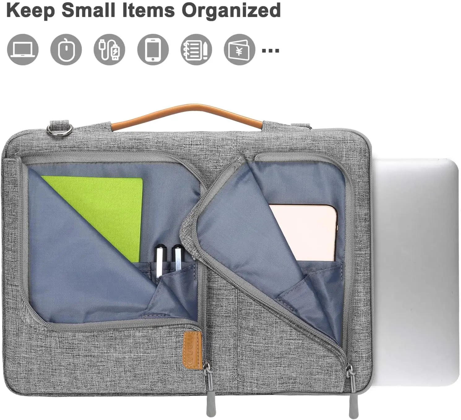 Imagem -02 - Bolsa para Laptop para Homens e Mulheres Capa para Notebook Bolsa de Ombro para Computador Macbook Air Pro Asus Lenovo Dell hp 15 15.6 16