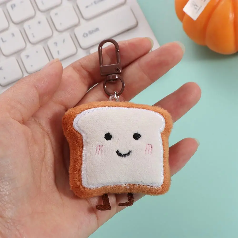 

Bread Plush Pendant Toast Bread Plush Bread Keychain Charm Decoration Cute Key Chain Cartoon Bear Bread Keyring Car Key Chain