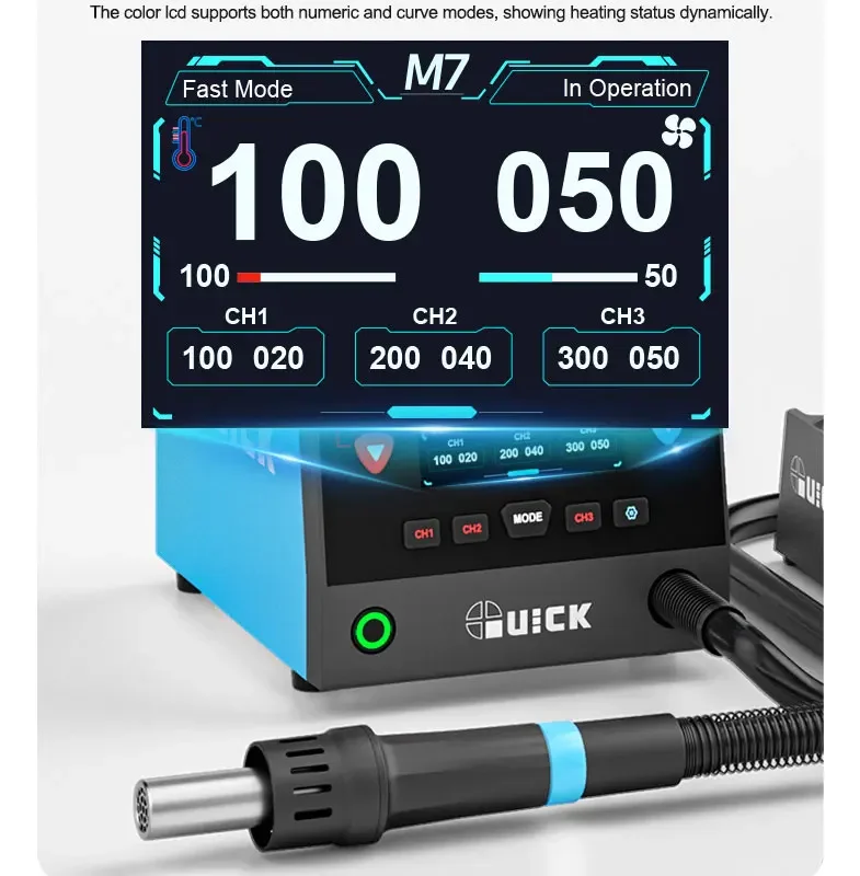 QUICK M7 1000W Intelligent Lead-free Hot Air Desoldering Station 4