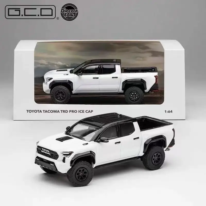 

Эксклюзивная модель автомобиля DiecastTalk GCD 1/64 Toyota Tacoma TRDPRO (4-е поколение) ICE CAP WHITE из сплава