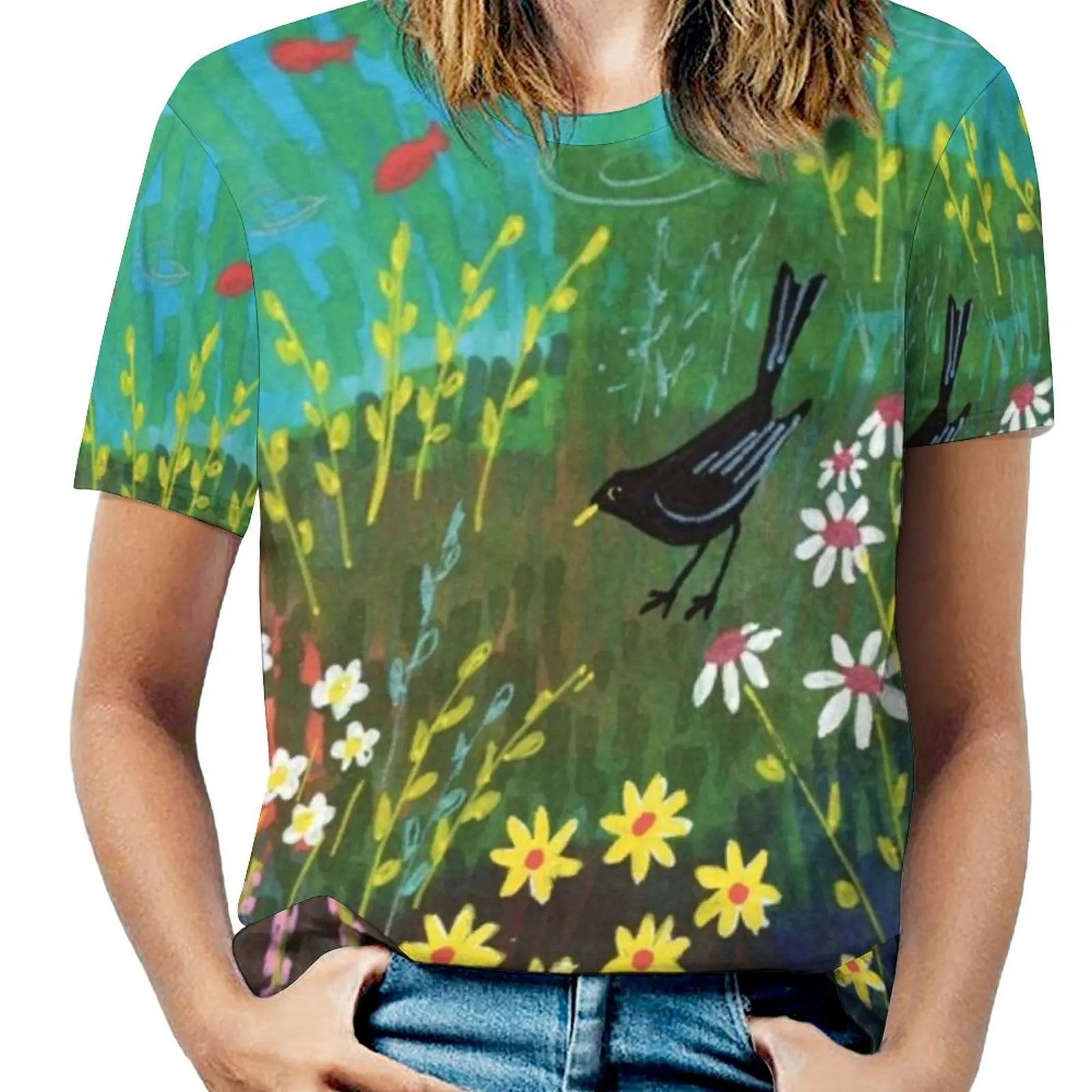 By Summer Pond T-Shirt da donna estate moda stampa floreale scollo a v cerniera Tshirt Pullover cavo donna Top estate immagine estate