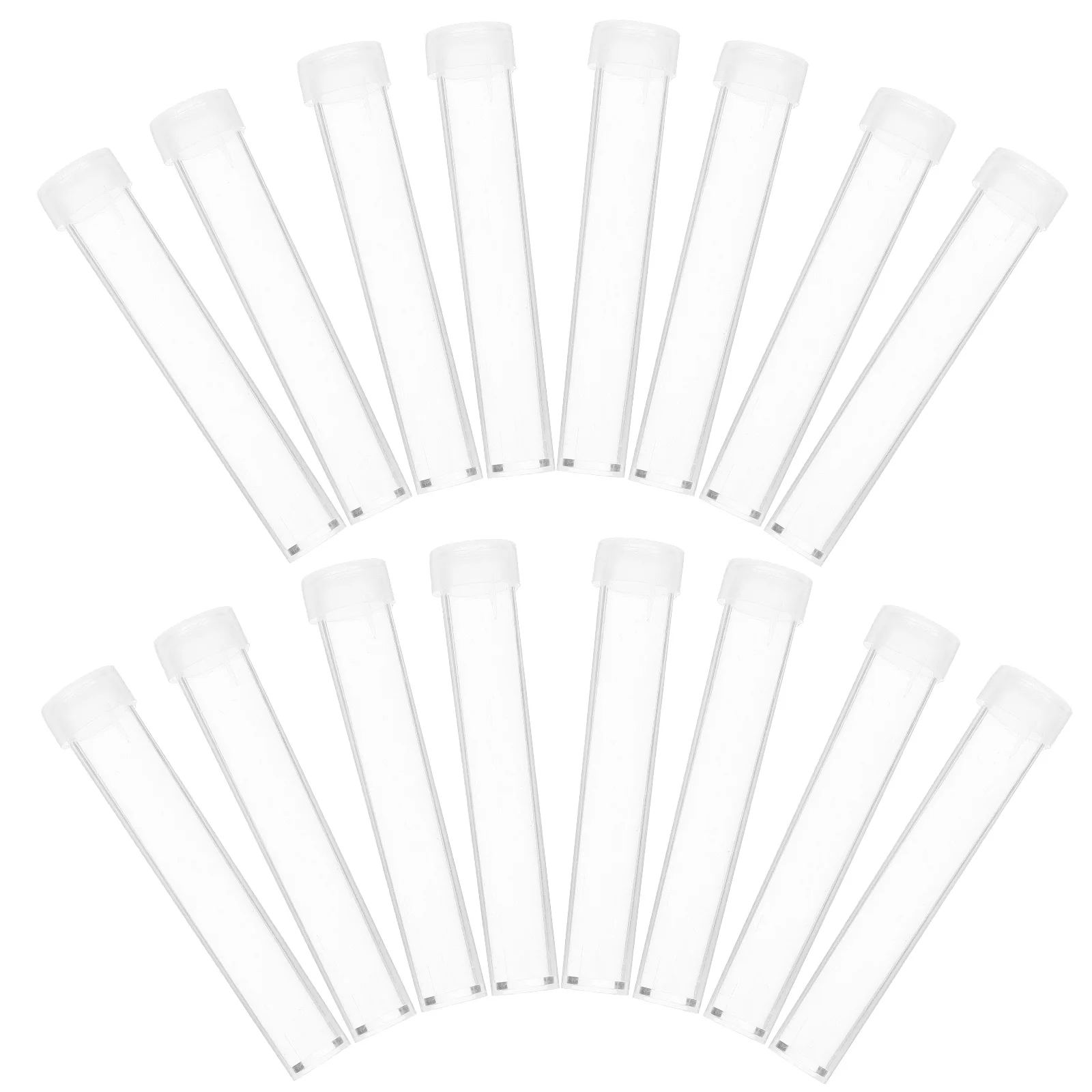 

25 Pcs Plastic Test Tube Storage Lids Tubes Transparent Clear with Sealed Bottle