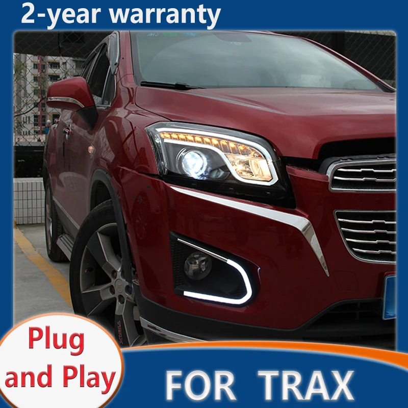 Head lamp For Chevrolet TRAX 2014 2015 2016 Headlights LED DRL Running lights Headlight Bi-Xenon Beam Fog lights angel eyes