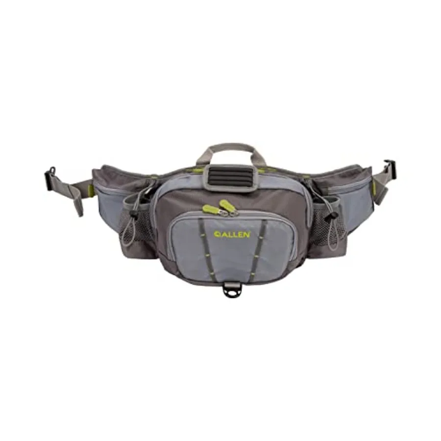 

Eagle River Lumbar Fly Fishing Pack - Gray/Lime and Olive Green - Durable Outdoor Waist Pack with 6 Fly Box Storage Zip-Down Wo