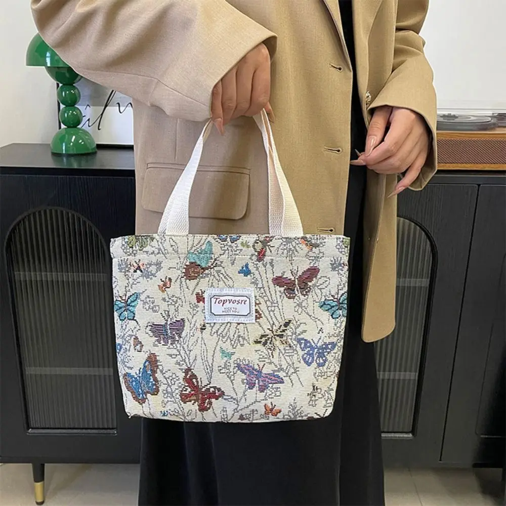 حقيبة يد محمولة متعددة الاستخدامات للفتيات مطبوعة بالزهور حقيبة كتف ذات سعة كبيرة حقيبة كتف كاجوال خفيفة الوزن للسفر