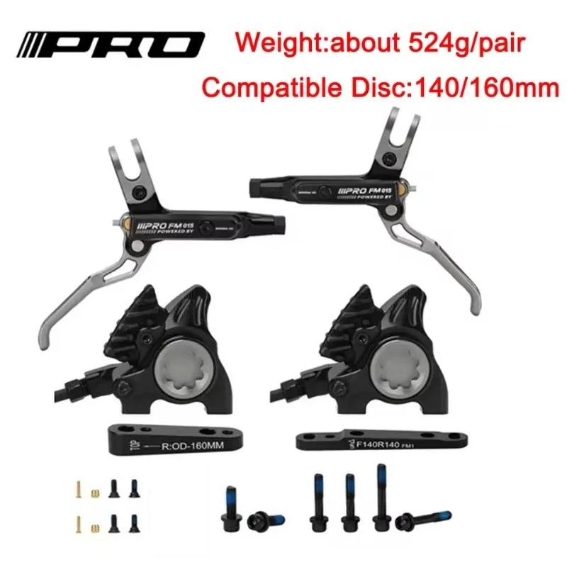 IIIPRO flat mount brake 2-piston hydraulic brake road bike flat mount 2 piston hydraulic brakes split For 140mm 160mm brake disc view 2