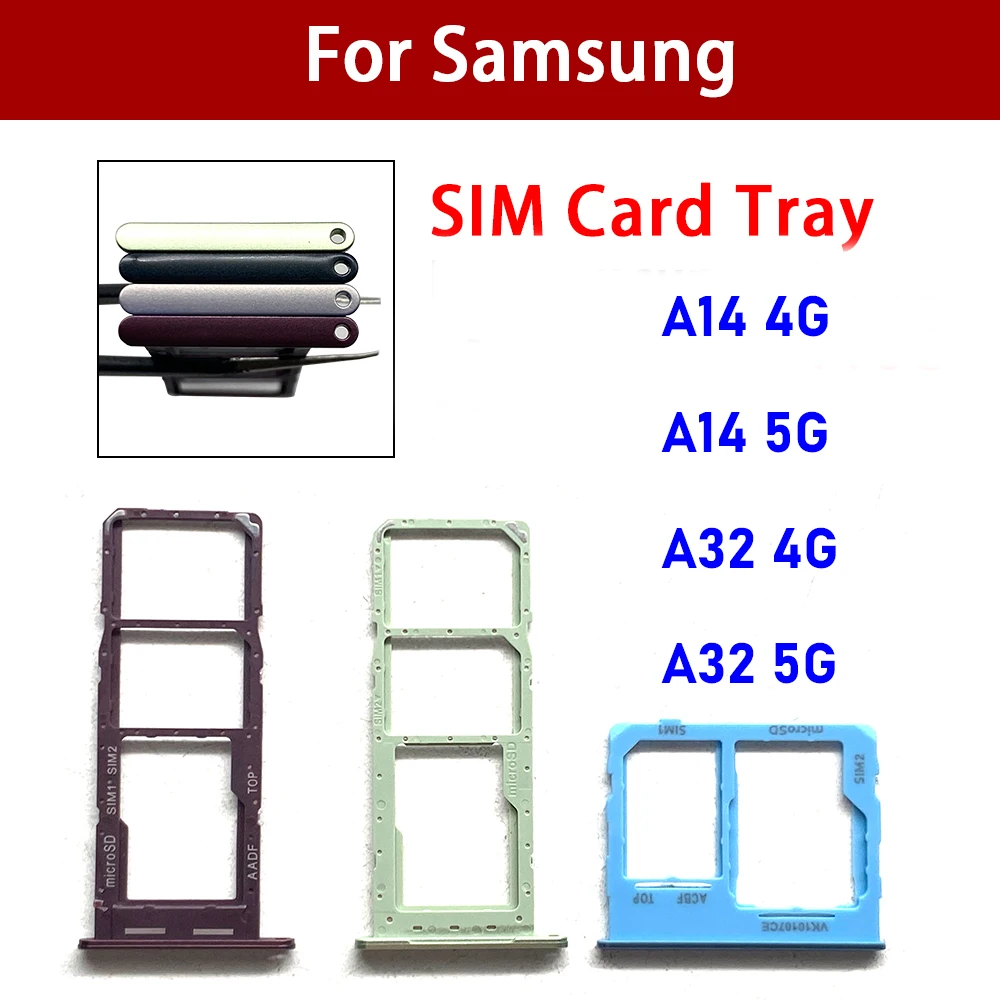 Dual Card Micro Nano SIM Card Holder Tray chip slot drawer Holder Adapter Socket For Samsung A14 4G 5G A145 A146 A32 5G A326