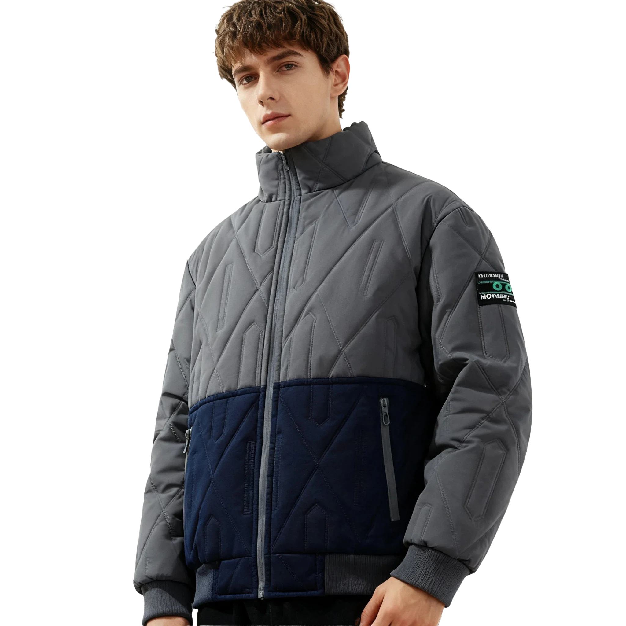 2025 New Winter Thermal Fleece Lined Coat Thicken Warm Winter Fleece Parka Windproof Outdoor Jacket Men's Diamond Quilted Jacket