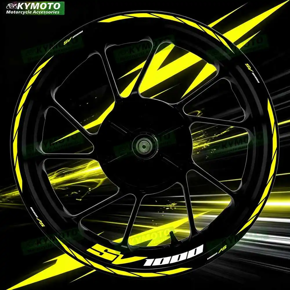 For SV1000 SV 1000 reflective motorcycle wheel hub stickers striped tape PVC waterproof decal decorations for wheel rims