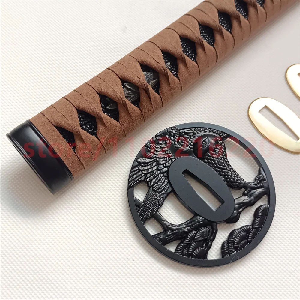 26cm Tsuka Handle Hilt Alloy Tsuba Handguard Guard Brass Habaki Seppa For Japanese Real Japan Samurai Katana Sword FIttings Nice