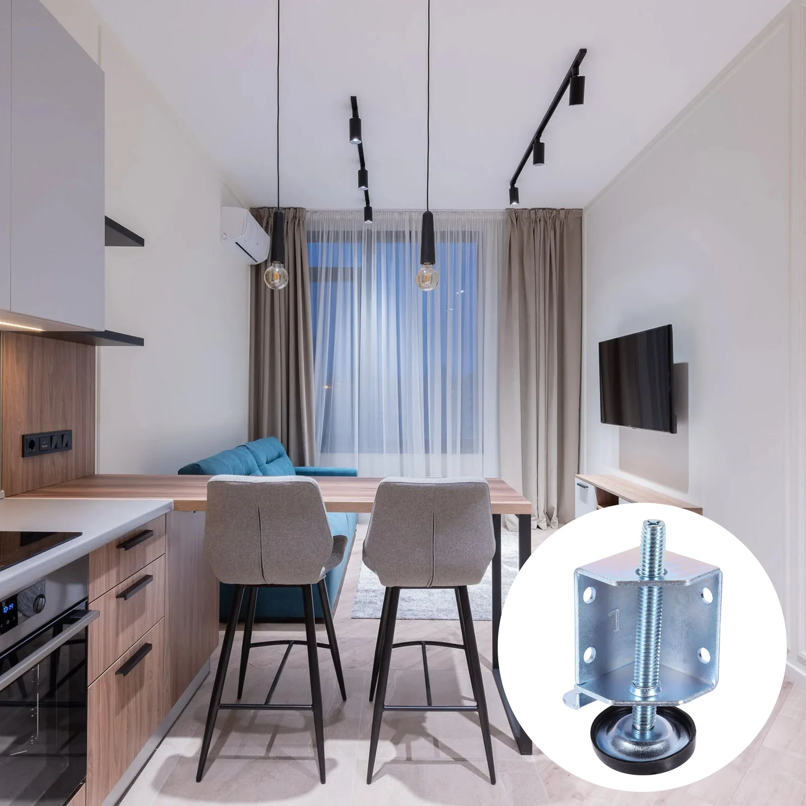 Piedini livellanti per gambe per mobili resistenti regolabili da 4 pezzi per unità di scaffalature per banco da lavoro per tavolo livellatore per gambe dell'armadio