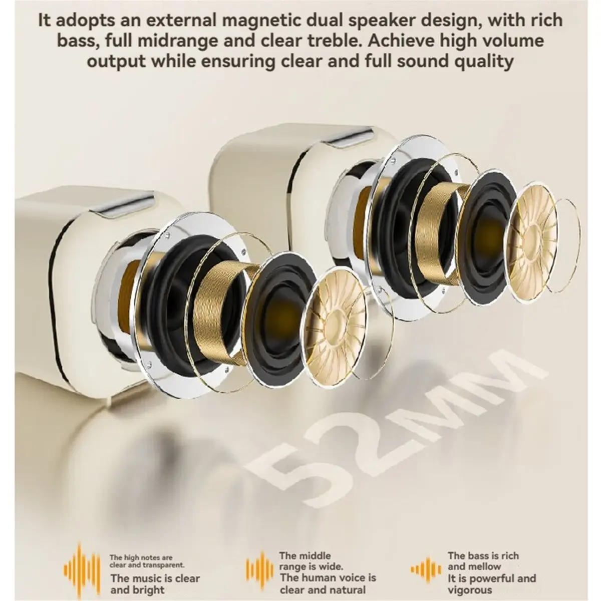Computer Speakers with Innovative Diamonds Diaphragm, USB Powered HiFi Stereo, Inline Volume Control, Noise Reduction