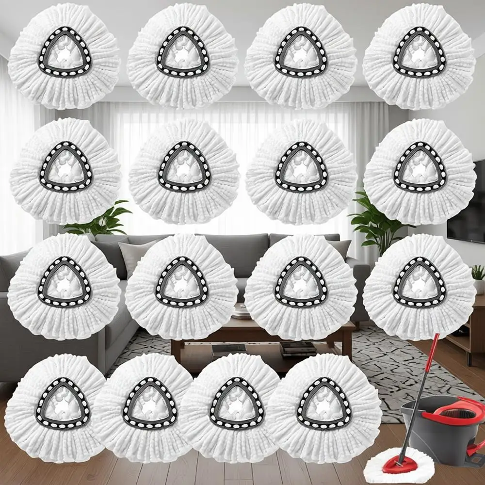 

Большой 360 ° Сменные насадки для швабры, белые, 100% микрофибра, набор для легкого отжима и глубокой очистки пола