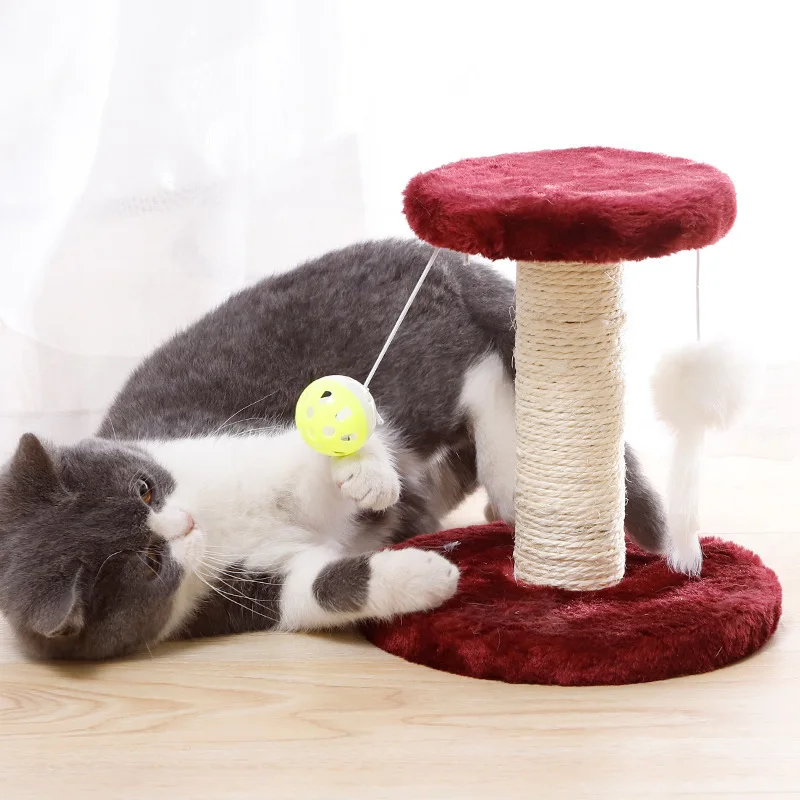 Toy Pillar Sisal Cat Climbing Frame Cat Scratching Pillar Home Double-layer Fun Cat Jumping Platform Small Cat Climbing Frame