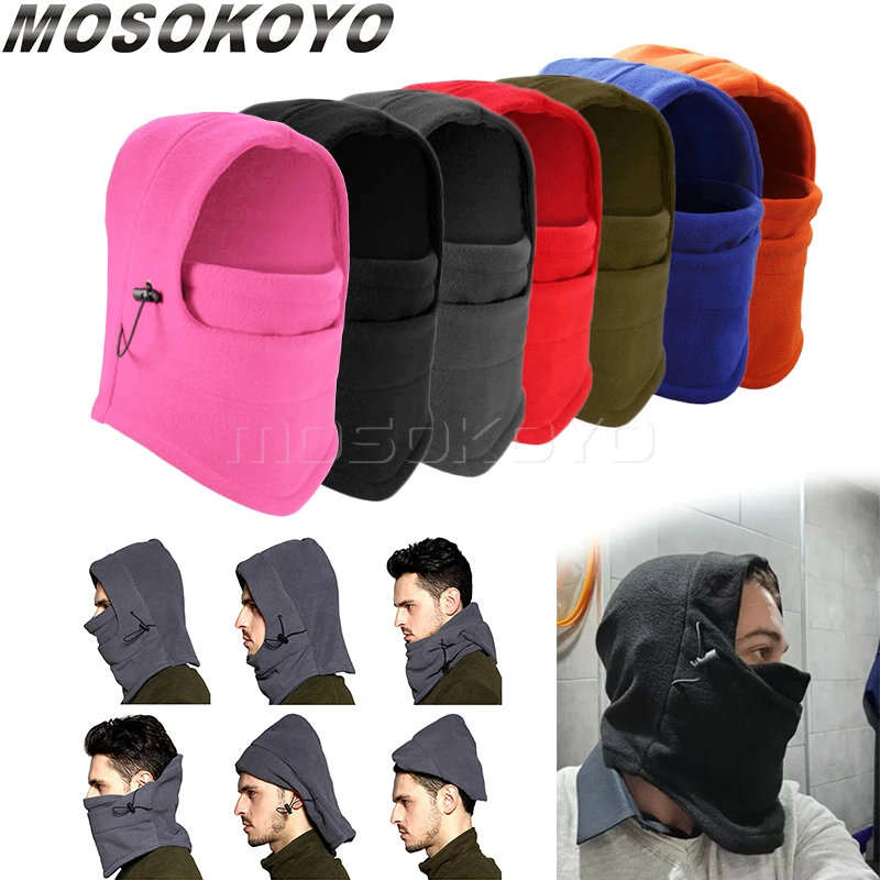 

Men Women Windproof Fleece Neck Warm Balaclava Full Face Mask for Cold Weather Neck Warmer Hiking Scarves Hats 6 in1 Warm Cap