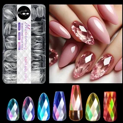 3D Diamond Gel False Nail Tips Almond Nail Ballet False Nails Acrylic Full Cover Press on Nails Manicure Extension Tools