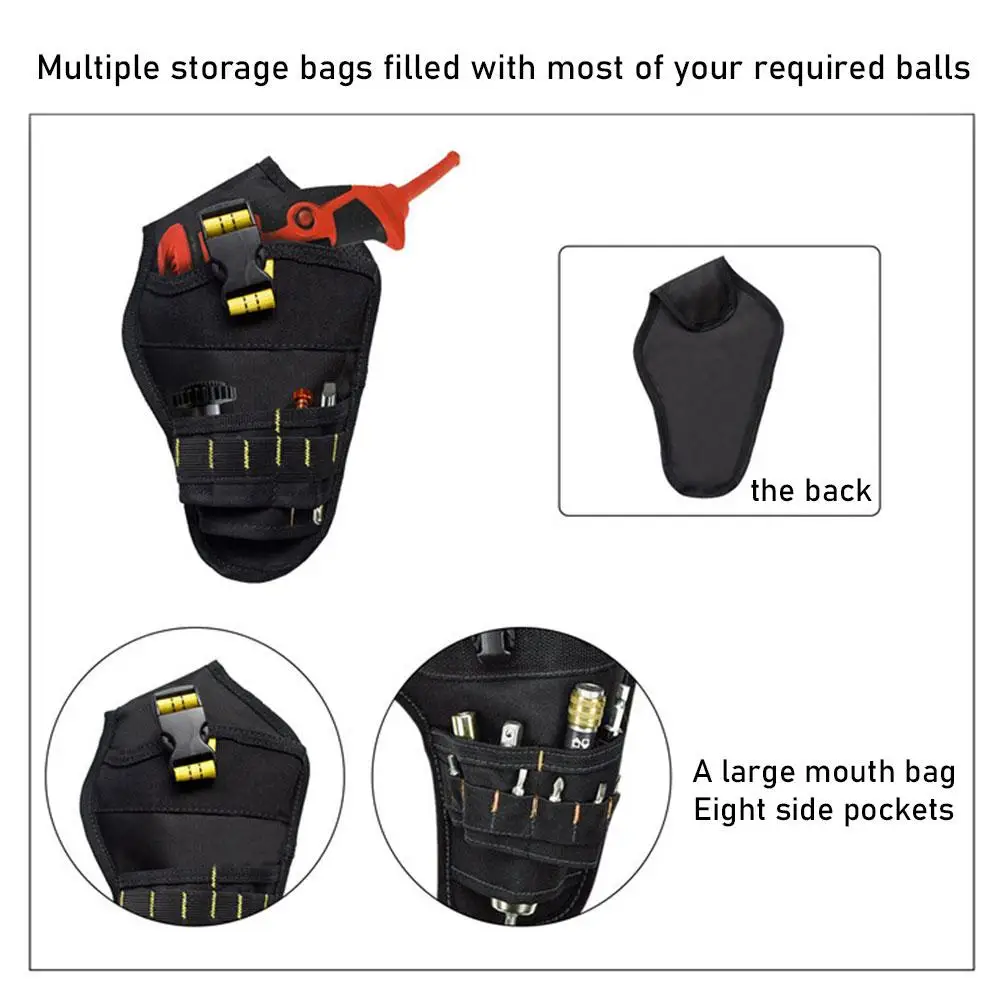 Electric Drill Tool Storage Bag Electrician Repair Waist Tool Belt With Multi Pocket Oxford Cloth Waist Bag For Tool Organizer