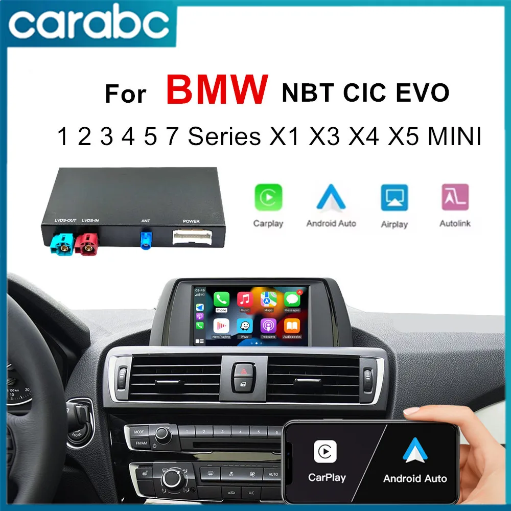 CARABC Wireless CarPlay Android Auto For BMW 1 2 3 4 5 7 Series X1 X3 X4 X5 F20 F21 F30 F31 F10 F48 F25 E84 NBT CIC EVO System