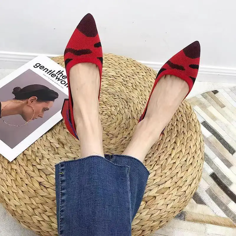 Large women\'s high-heeled shoes Fashion pointy beautiful pattern square toe shoes Heel rubber anti-skid shoes New 2023