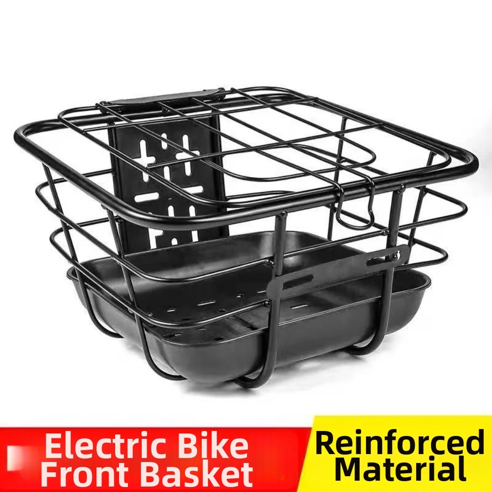 Easy To Install Electric Vehicle Iron Fixed Durable Bicycle Hanging Front Basket Adjustable Mountain Bike Steel Basket