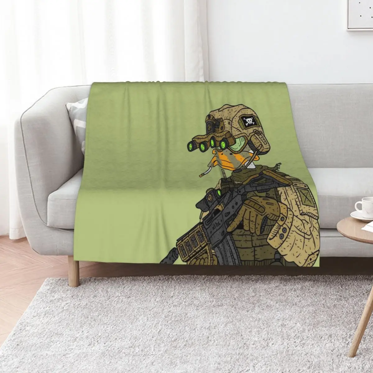 special forces duck. army soldier. Throw Blanket funny gift Bed anime Hairy Heavy Blankets For Bed Blankets