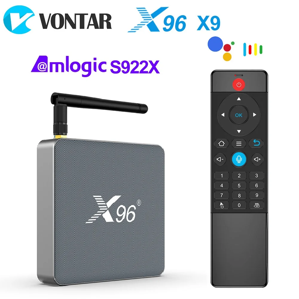 X96 X9 Amlogic S922X Android TV Box 4GB RAM 32GB ROM Support 8K USB3.0 Dual Wifi 1000M LAN Smart TVBox Set Top Box Media Player