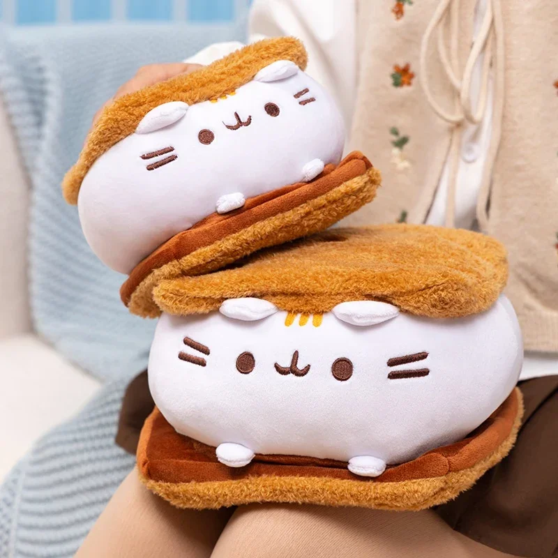 Juguete de peluche de gato gordo de galleta de Chocolate Kawaii, Animal de peluche suave, muñecas de gato de galleta lindas, acompañar almohada de sueño, regalos de cumpleaños para niños