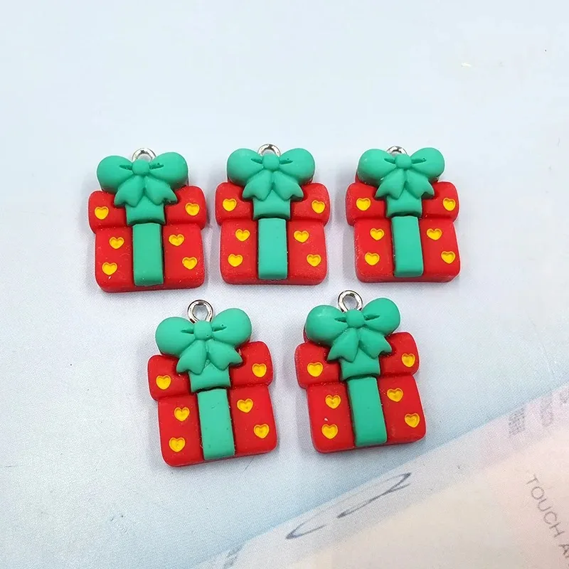 10 قطعة عيد الميلاد Bowknot العصرية هدية صندوق الراتنج السحر ل القرط سوار المفاتيح قلادة ملحق جراب هاتف صنع المجوهرات