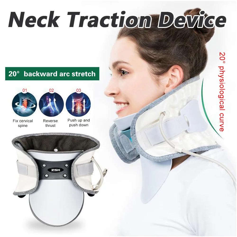 جهاز سحب عنق الرحم مع وسادة هوائية يدعم دعامة الرقبة هدايا للرجال/النساء/الأب/الأم/الها لمحاذاة العمود الفقري العنقي