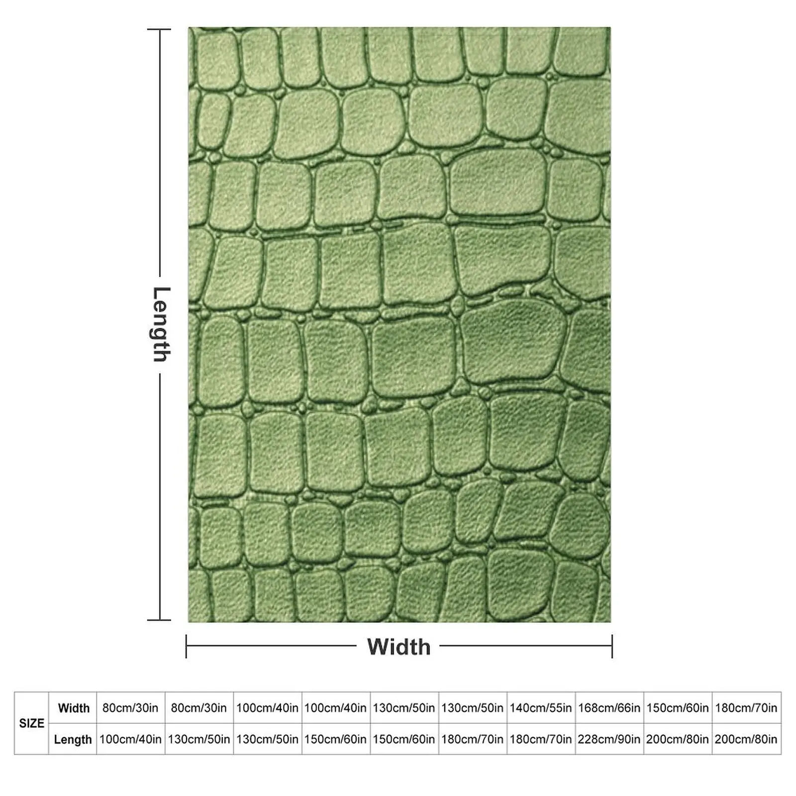 Green Crocodile Throw Blanket couch cozy soft plush fuzzy picnic outdoor blanket