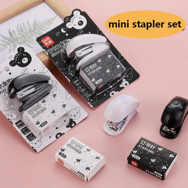 卸売12セットミニステープラーセット（ステープル24-6付き）簡単操作ステープラー、学生・オフィス・家庭用ポータブル紙綴じツール