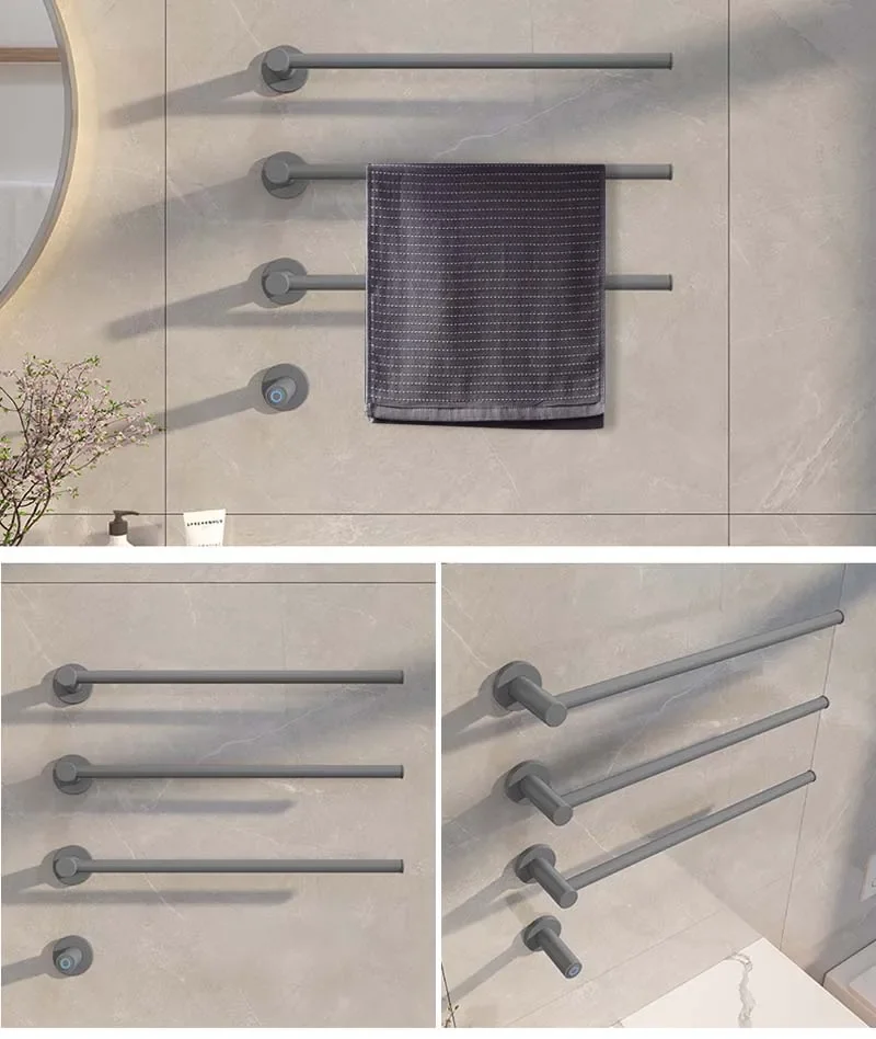 Intelligent constant temperature Electric towel rack 304 stainless steel bathroom storage rack Heated drying towel Bar 110V/220V