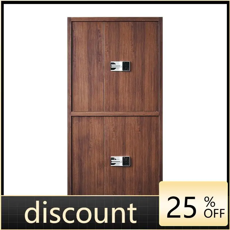 

LTT all-steel wood grain transfer security cabinet electronic password lock fingerprint lock belt wheel filing cabinet