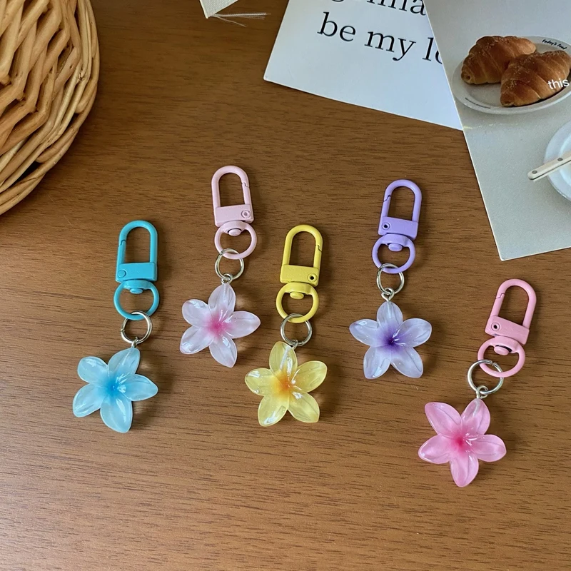 زهرة صغيرة ملونة المفاتيح النساء الفتيات رائعة مفتاح حامل Diy بها بنفسك حقيبة كيرينغ قلادة الديكور عيد ميلاد الزفاف لطيف هدية #1