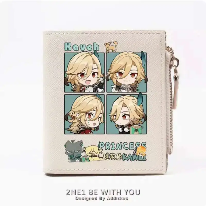 

Genshin Impact Kaveh Anime Fashion Wallet PU Purse Card Coin Zipper Money Bag Cosplay Gift B547 Anime