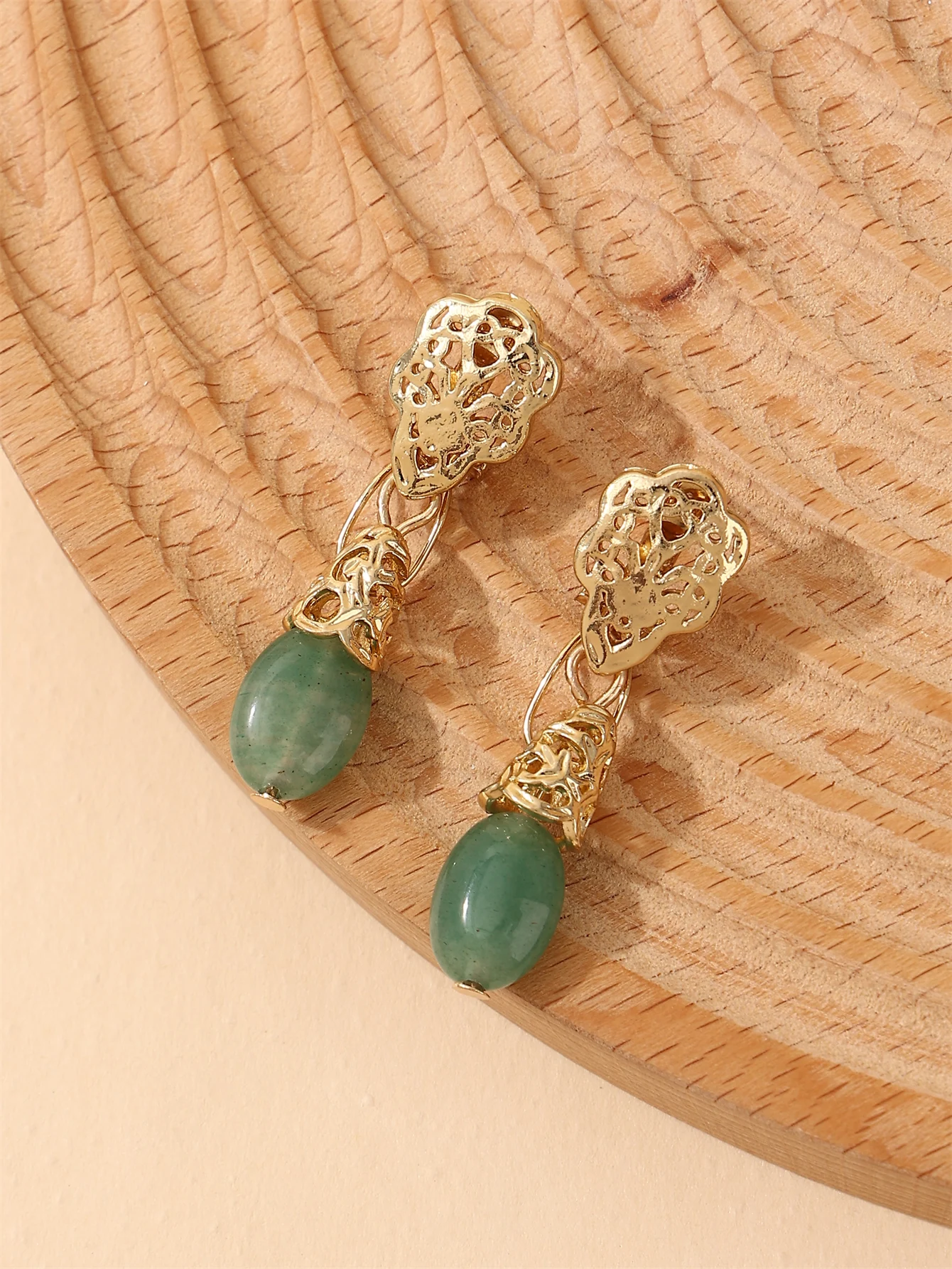 

Algerian ladies' natural stone jewelry earrings small exquisite French retro style for bridal wedding party accessories