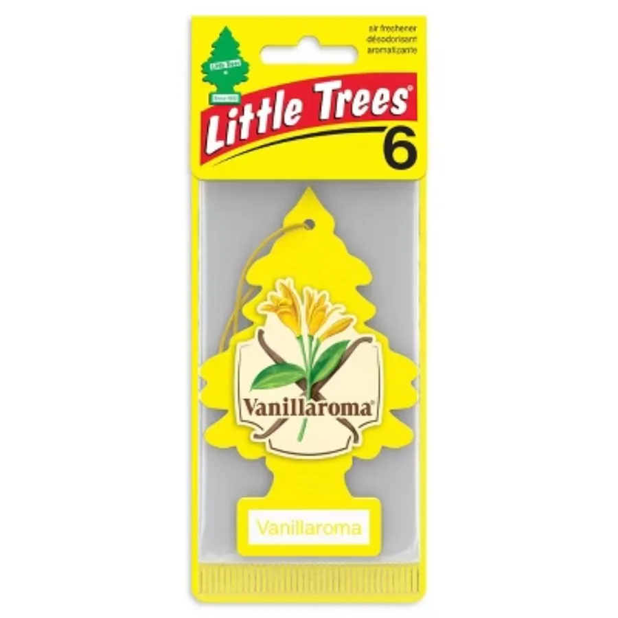 6ct Vanillaroma Solid Car Air Freshener, Vanilla Scent Yellow Disposable Non‑Powered Auto Freshener