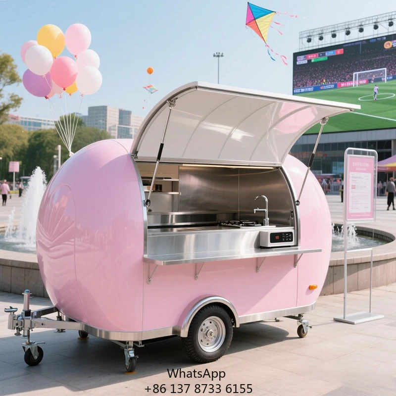 

Hot Popular Towable Food Trailer For Retail Food Shop Made Of Durable Fiberglass Serving Coffee Concession Items On Sale