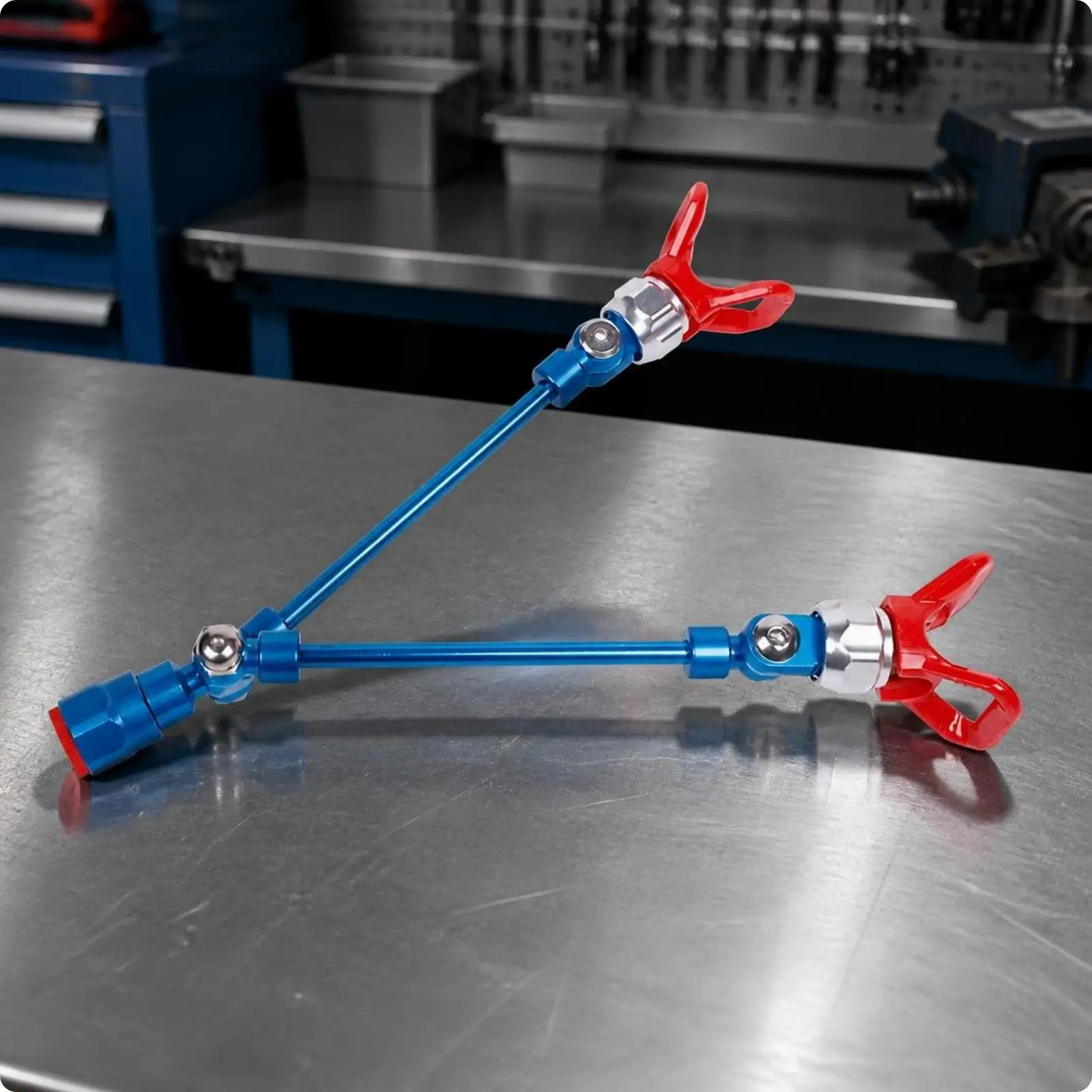 Dual Head Spray Extension Rigid Metal Spray Extension Rod Hardware Heavy Duty Universal for Painters, Ceilings, Walls