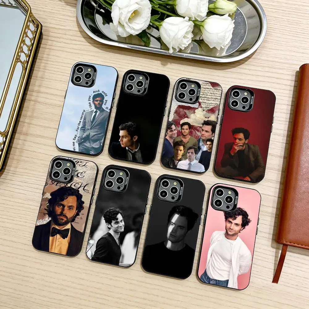 

P-Penn B-Badgley Phone Case For iPhone17,16,15,14,13,12,11 Plus,Pro Max Black Candy silver phone case