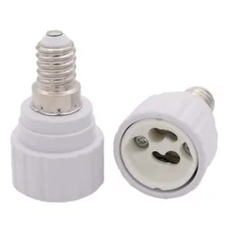 Base de cerámica blanca E14 a GU10, soporte de lámpara de luz Led, convertidor de tornillo, adaptador de casquillo de bombilla, Base de lámpara halógena de ahorro de luz LED PBT