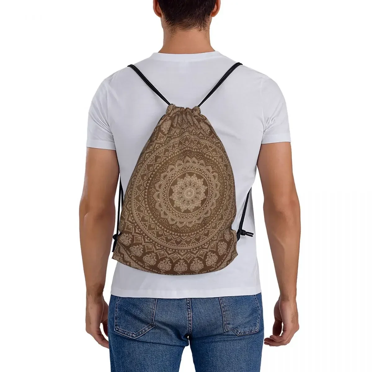 Mandala Earth zaini borse multifunzione con coulisse borsa sportiva con coulisse borsa sportiva per uomo donna studenti