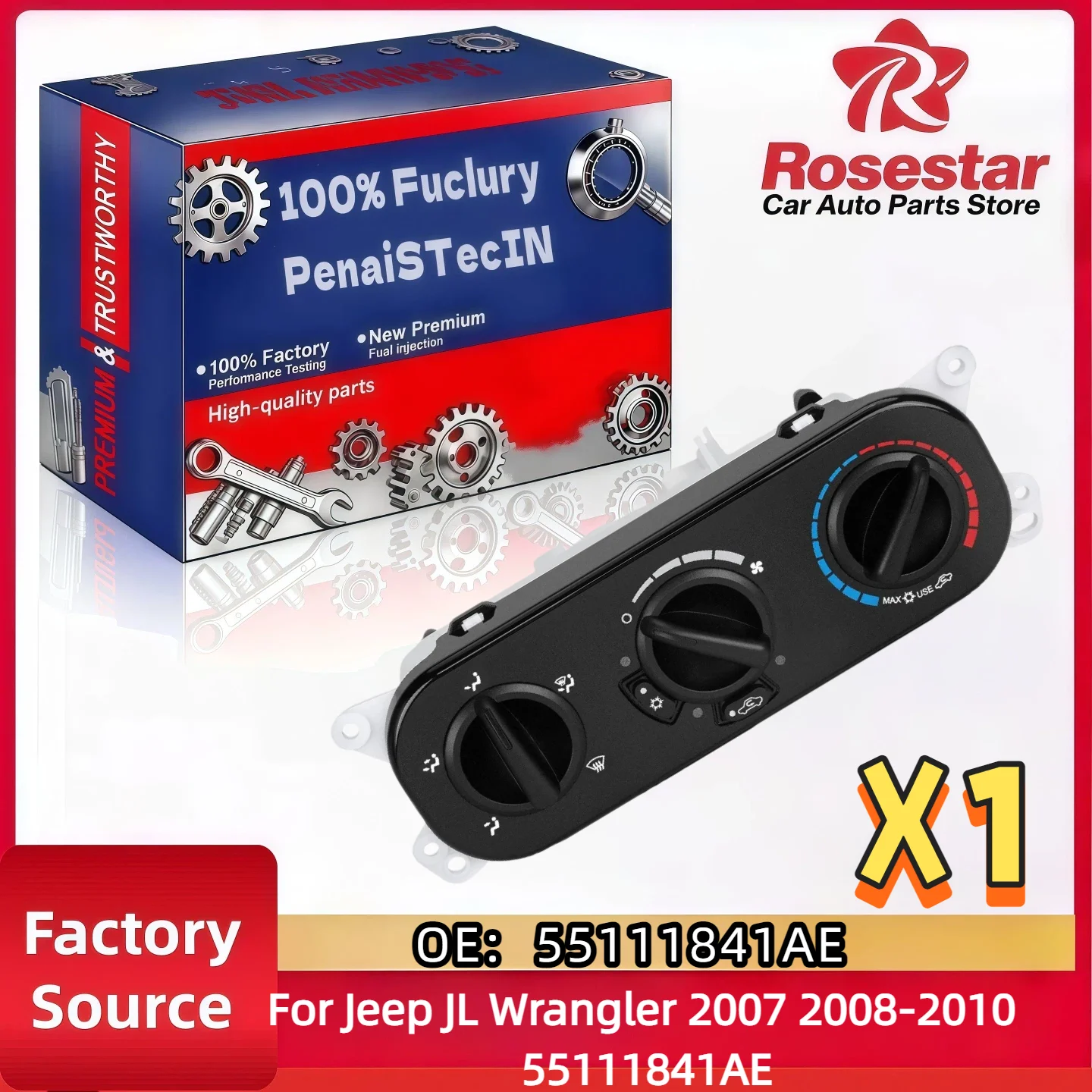 

For Jeep JL Wrangler 2007-2010 A/C Air Conditioner Control Panel