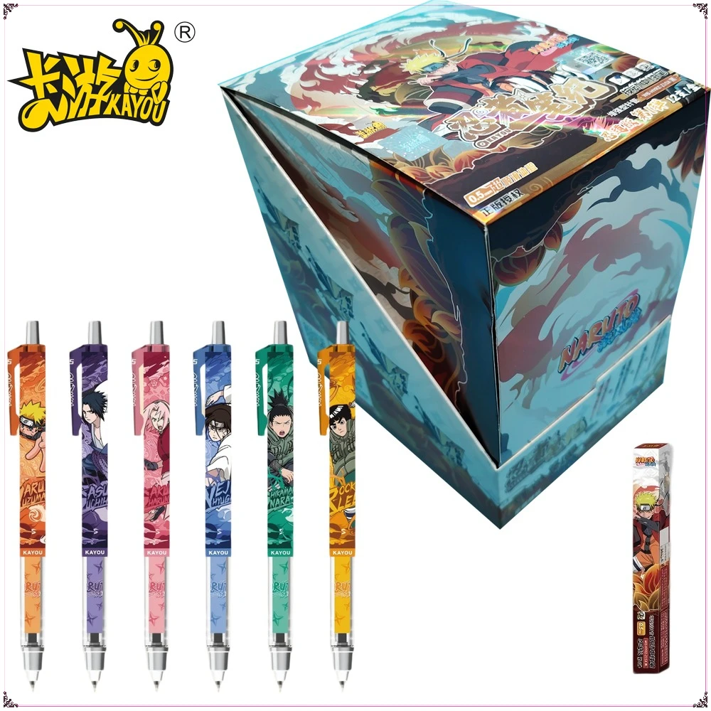 الأصلي KAYOU ناروتو القرطاسية صندوق أعمى أنيمي الأجهزة الطرفية الإبداعية طالب الكرتون هلام القلم مفاجأة هدايا عيد ميلاد لصديق