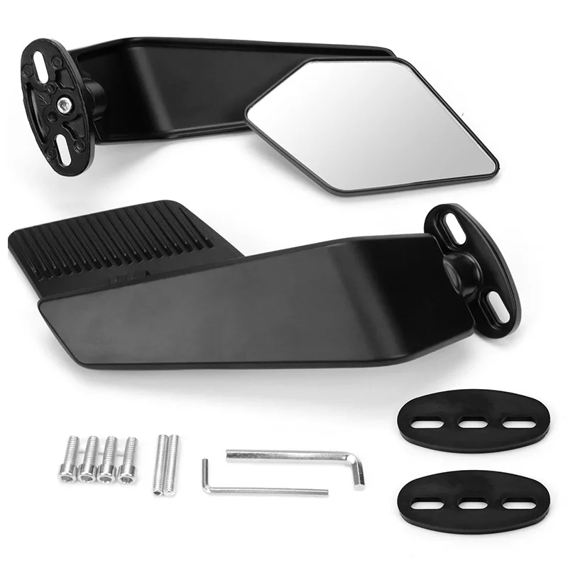 Espelho Retrovisor Universal Ajustável e Rotativo com Asa Aerodinâmica Modificada para Honda CBR650R CBR1000RR CBR 190 250 300 400 500 600 R RR