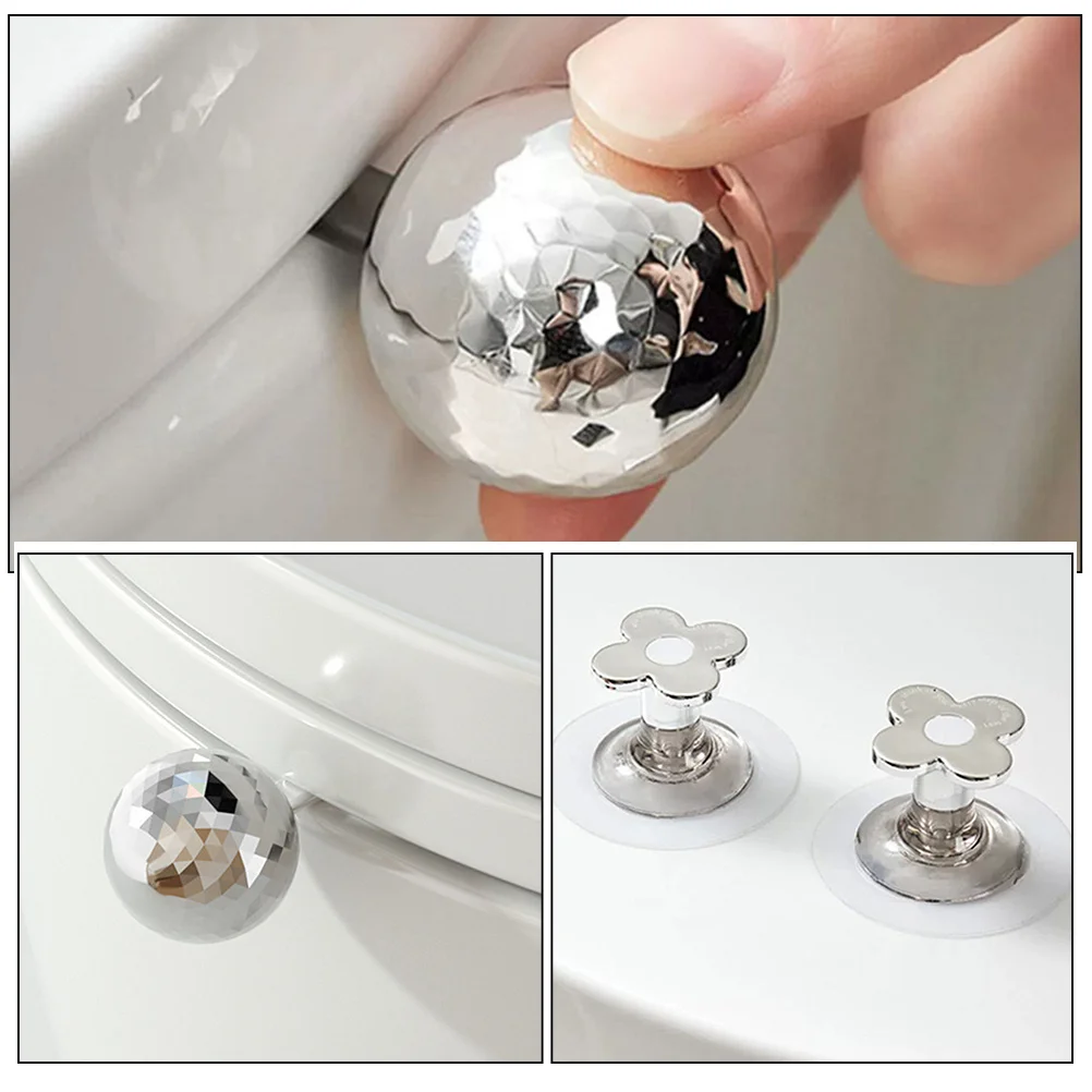 4 قطع من رافع غطاء المرحاض للحمام، مقبض مقعد المرحاض اللاصق، رافع غطاء مزخرف، سهل التركيب، صحي عالمي