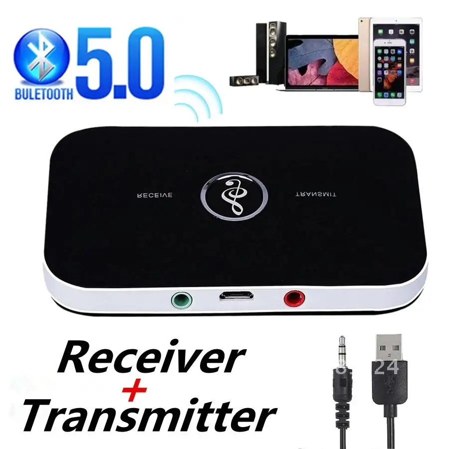 

Bluetooth 5.0 Audio Transmitter Receiver 3.5mm 3.5 AUX USB Stereo Music Wireless Adapter Dongle For PC TV Headphone Car Speaker