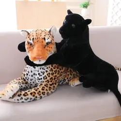 Hot Forest King Multisizes Simulation Stuffed Wild Animal Cheetah Plush Black Panther Leopard Soft Toys Home Decoration Gift