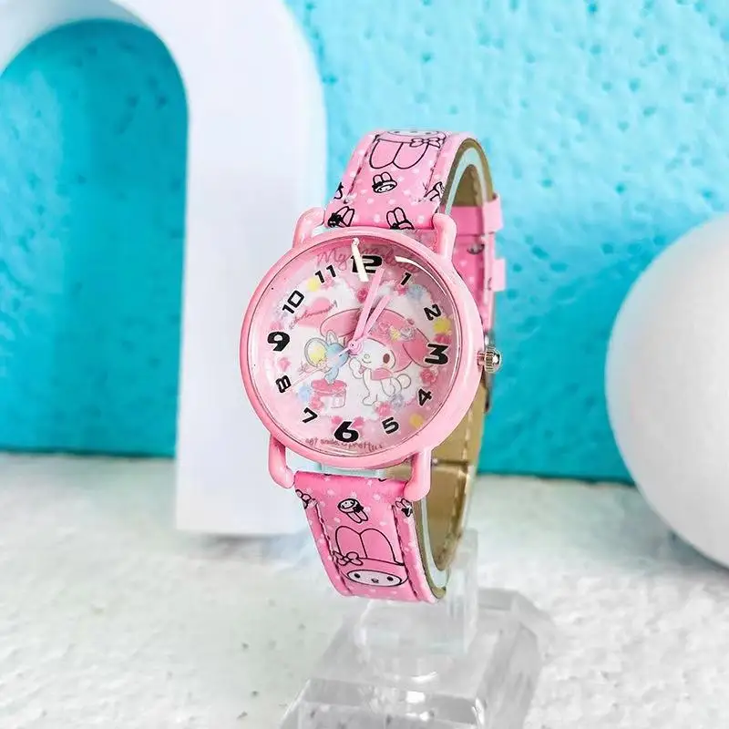 Anime Sanrio Watch Kuromi My Melody Cinnamoroll Pompompurin Quartz Watch Holiday Birthday Children Pointer Watch Cute Gifts