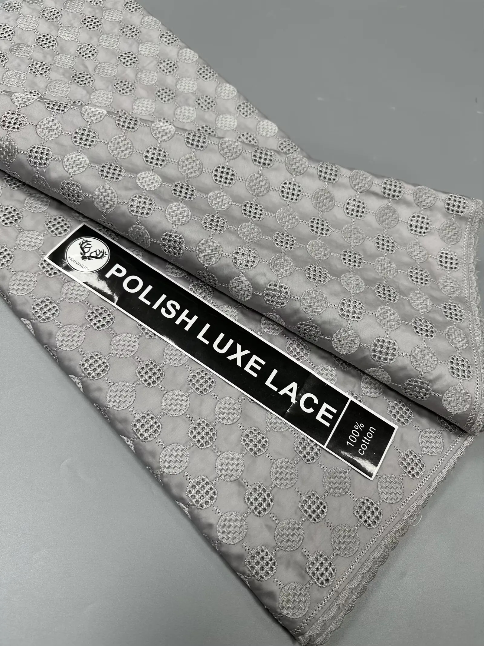 

New Design 100% Cotton Lace Fabric Luxurious Embroidery Lace 2025 High Quality Polish Luxe Lace Fabric Sewing Material Dresses